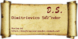 Dimitrievics Sándor névjegykártya